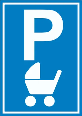Produktbild von Kinderwagen Parkplatz Aufkleber A8 (52x74mm)
