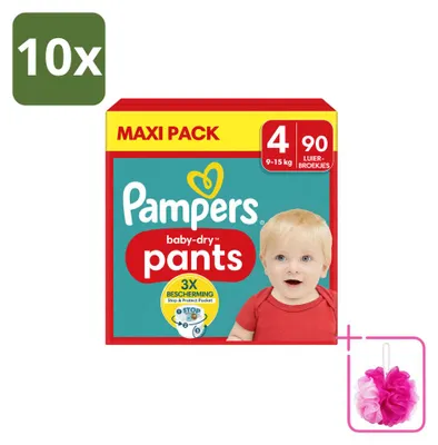 Image de 10 couches-culottes Pampers Baby-Dry, taille 4, pack économique - 10 pièces