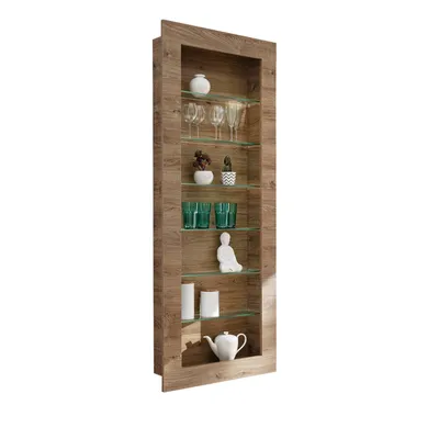 Produktbild von Komodee Hängende Vitrine Como, Eiche - Honigtrüffel, 71 x 178 x 15 cm, ohne LED