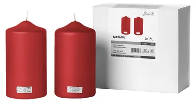 Produktbild von CANDLE 2er Set Stumpenkerzen - rot - Paraffin - H. 15cm x B. 8cm