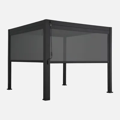 Immagine prodotto di Pergola bioclimatica 3x3m in alluminio V2 + 2 tende da 3m, Antracite