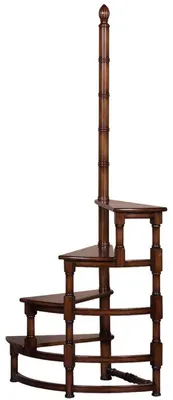Produktbild von Casa Padrino Luxus Jugendstil Bibliothekstreppe Braun 63 x 46 x H. 157 cm - Massivholz Bibliotheksleiter - Barock & Jugendstil Büro Möbel - Luxus Qualität