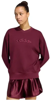 Image de Sweatshirt Adidas Seasonal Essentials Satin "Burgundy" pour Femme