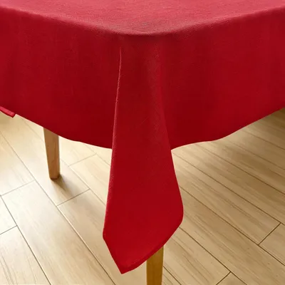 Produktbild von Tischdecke Leinenoptik abwaschbar rot 100 x 140 cm rechteckig