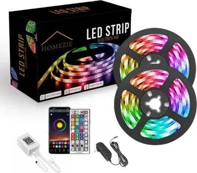 Produktbild von Homezie LED-Streifen | Mit App und Fernbedienung | RGB | Selbstklebend | 30 LEDs pro m | LED-Lichtleiste | LED-Leuchten | LED-Streifen | LED-Leiste