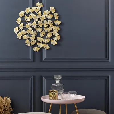 Image de Decoration Murale - HOME DECO FACTORY - Fleurs - Metal Dore - Or