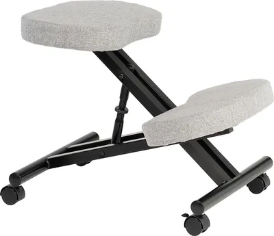 Produktbild von IDIMEX ROBERT Kniehocker, grau, höhenverstellbar, bequem gepolstert, rollbar, Metall, 100% Polyester, 47x62x68 cm (BxHxT), 90 kg, ergonomisch, 4 gebremste Sicherheitsdoppelrollen