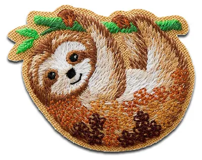 Produktbild von Faultier Tier - Aufnäher, Bügelbild, Aufbügler, Applikationen, Patches, Flicken, Zum Aufbügeln, Größe: 5,5 x 4,2 cm