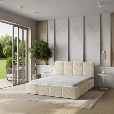 Produktbild von Masseno Polsterbett COMO 180x200 cm, Polsterbett mit Bettkästen -Creme, QUELLE 02
