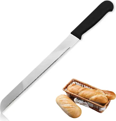 Produktbild von Scharfe Frühstücksmesser, Edelstahl Brötchenmesser Wellenschliff, Brotmesser mit Wellenschliff, spülmaschinenfest, lebensmittelecht, Brotschneider zum Schneiden von Brot, Bagels,Kuchen
