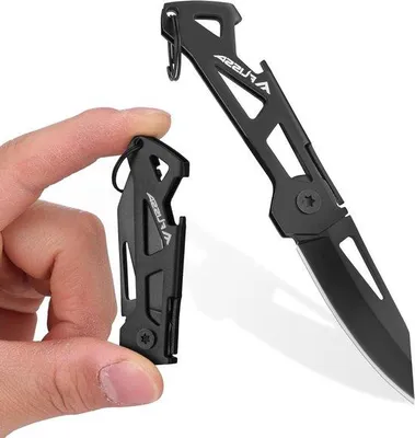 Produktbild von Mini-Zakmesser aus 7Cr17MoV-Stahl mit Schraubenzieher und Schlüsselanhänger