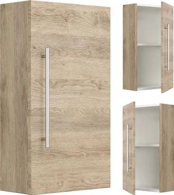 Produktbild von Badezimmer Hängeschrank ABUJA-02 in Eiche hell, B/H/T: 35/62/17cm