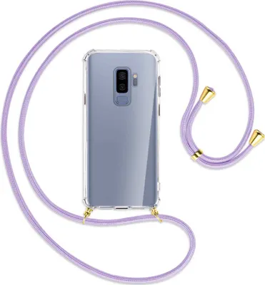 Produktbild von Handykette Backcover-Schutzhülle mit Band (Metall goldfarben) für Samsung Galaxy S9+ / S9 Plus - violett