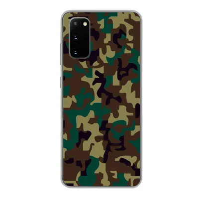 Produktbild von MuchoWow® Handyhülle Schutzhülle Hülle für Samsung Galaxy S20 Camouflage-Muster mit dunklen Farben Silikon Softcase Handy Hülle - Bild