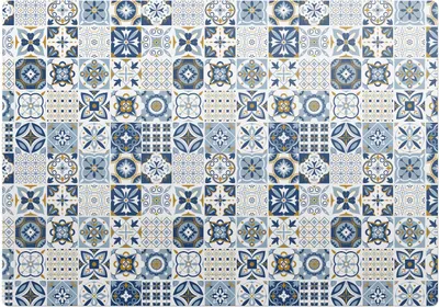 Produktbild von Retro-Kacheln – Bodenschutzmatte – Stuhlunterlage 100x100 cm – Rutschfest – Hartbodenmatte