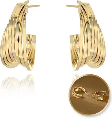 Zdjęcie produktu dla Flamenco Mystique Stal chirurgiczna - kolczyki pozłacane 14k złotem ze srebrnymi puzzlami S925 KST3404