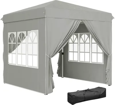 Produktbild von Outsunny Pavillon 2,5x2,5m wasserabweisend Stabil Winterfest Pop-up Faltpavillon