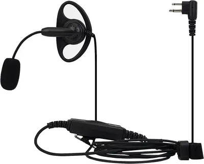 Immagine prodotto di Retevis EEM004 Cuffia Walkie Talkie, con microfono a forma di D, doppio PTT, compatibile con auricolare walkie talkie a 2 poli Motorola CP040 CP140 GP300 ecc