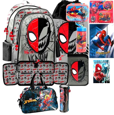 Obrázek produktu pro Sada školních batohů SPIDER-MAN (11 dílů): batoh, školní taška, pouzdro, sportovní taška. Batoh SPIDERMAN, určený pro chlapce