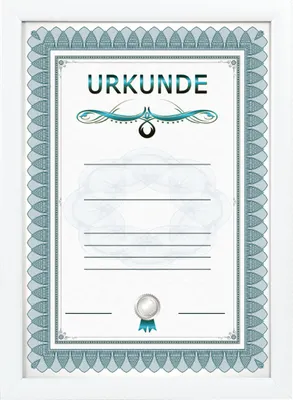 A framed certificate with decorative borders and text.