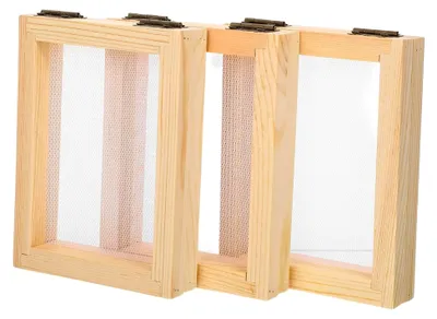 Produktbild von 3 Stück Holz Papierschöpfsieb für Bastelprojekte - Papierschöpfformrahmen aus Holz für DIY Papierherstellung