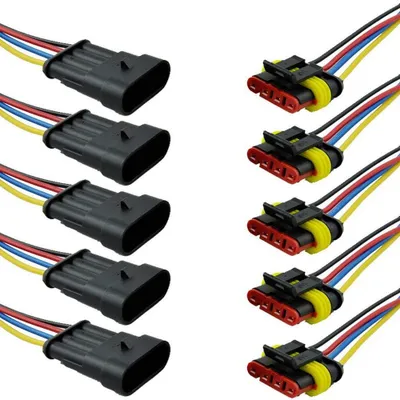 Immagine prodotto di Connettore a spina Mintice, 5 poli, sezione cavo 4 mm², impermeabile, connettore rapido
