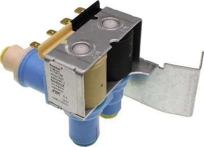 A close-up shot of a water inlet valve for an appliance.