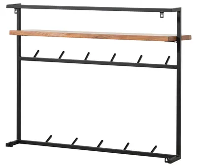Produktbild von MASSIVMOEBEL24.DE Wandgarderobe Akazie 100x30x80 natur lackiert MELBOURNE #108