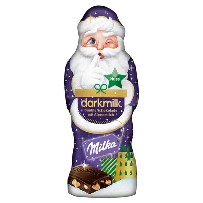 Obrázek produktu pro Milka Father Christmas Dark Milk Nut s kousky lískových oříšků 100g