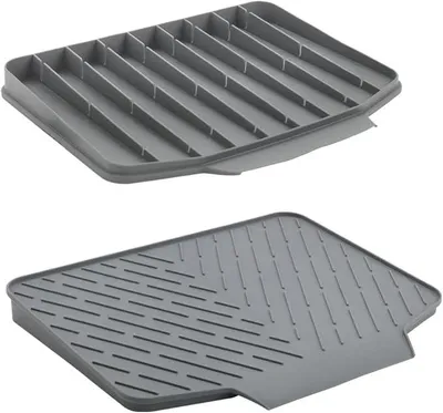 Produktbild von PolkaHome® Abtropfmatte für die Spüle, doppelseitige Geschirrabtropfmatte aus Kunststoff, flexibel, rutschfest, für Küche und Camping,
