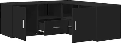 Obrázek produktu pro vidaXL Rohový regál černý 200x40x45 cm materiál na bázi dřeva