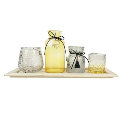 Image de Ensemble de bougeoirs pour bougies à chauffe-plat 5 pièces 40 cm