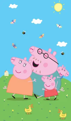 Produktbild von Sanders & Sanders Fototapete Peppa Wutz Grün, Blau und Rosa - 601232 - 1,5 x 2,7 m
