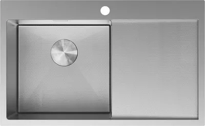 Produktbild von Mexen Exar Edelstahlspüle 1-becken mit Tropffläche links 780 x 480 mm, inox HC - 6433781010L-01HC