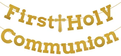 Erstkommunion Banner Gold Glitzer 2er Set 3m Länge