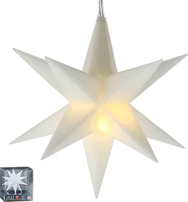 Produktbild von CEPEWA - LED Weihnachtsstern 6/18 Timer 3D Stern Ø11 weiß warmweiß Weihnachten
