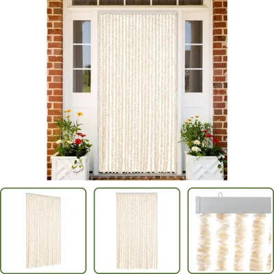 Obrázok produktu pre The Living Store Záclona Fly Beige and White 100x200 cm Chenille