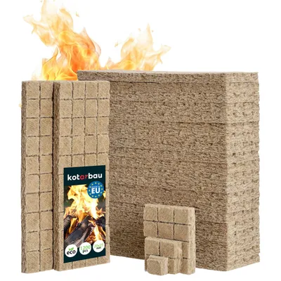 Productafbeelding van KOTARBAU® 1200 Stuks Aanmaakblokjes voor Open Haard - Houtwol - 25x8x13 cm - Aanmaakwokkels - Aanmaakblokjes voor Houtkachel - BBQ Open Haard