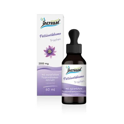 Zdjęcie produktu dla Krople z pasiflory w postaci liposomów o wysokim stężeniu – (60 000 mg pasiflory w opakowaniu) 2000 mg pasiflory w dziennej dawce – olej MCT