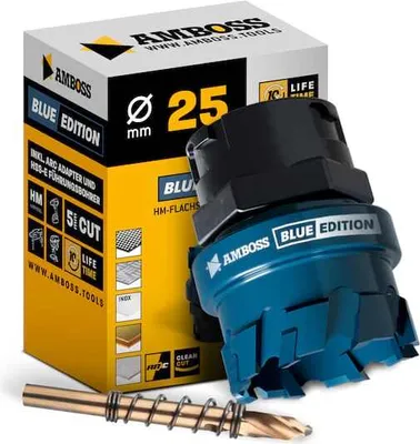Produktbild von HM Flachschnitt Lochsäge BLUE EDITION 25 mm - mit Adapter