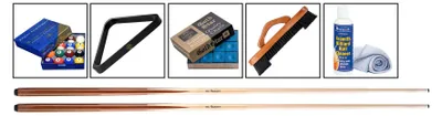 Produktbild von Billard Zubehör Set Pool Profi Deluxe mit Kugeln, 2 Queues und Triangel
