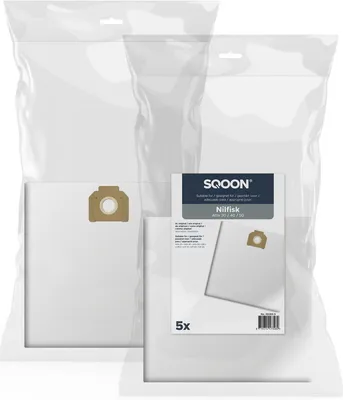 Produktbild von SQOON Staubsaugerbeutel 5 Stück Geeignet für Stofzuigerzakken Geschikt voor Nilfisk Attix 30/40 / 50 series, Hochwertige Filterbeutel, Langlebig & Passgenau