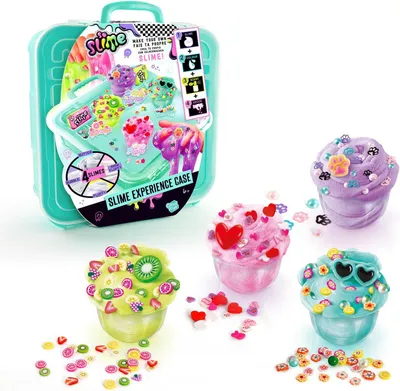 Productafbeelding van Slime experience koffer - Kies je favoriete textuur - Geur - Decoratie en bedels - Creëer je 4 verschillende universumen