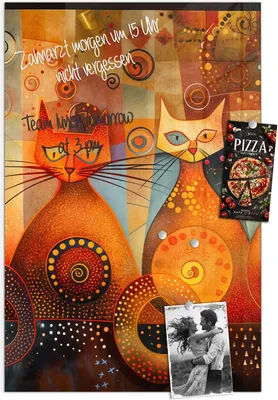 Produktbild von Magnettafel 40x60cm Pinnwand Whiteboard beschreibbar - Katzenkunstwerk