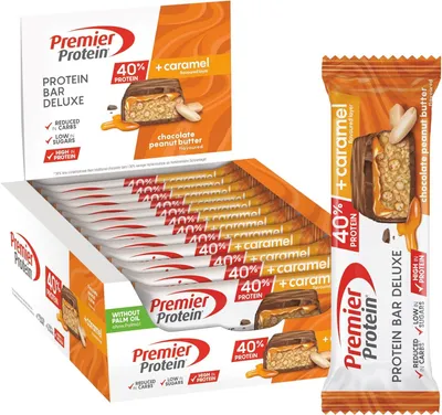 Image de PREMIER PROTEIN 12 barres énergétiques de 50 g Deluxe 40 % chocolat et beurre de cacahuète