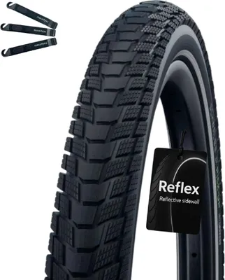Produktbild von Schwalbe Pick Up 1 x Performance E-50 Fahrradreifen Super Defense Schwarz/Reflex 55-507 (24 x 2.15") inkl. maxxi4you Reifenheber
