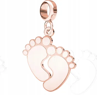 Produktbild von Vergoldeter Charm mit Babyfüßen, Babyfüße, 925er Silber