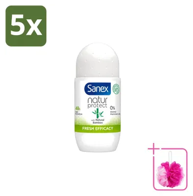 Obrázek produktu pro 5 kusů deodorantu Sanex Roll-on Bamboo Fresh, objem 50 ml, balení