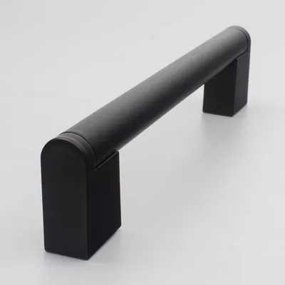 Produktbild von [Handgriffshop] Luuk Möbelgriff Schwarz 128 mm Küchengriff Schrankgriff Schubladengriff Möbelbeschlag Lochabstand 128mm Griff Schwarz-Matt