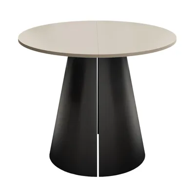 Produktbild von Runder Ausziehtisch LAVA, Tischdurchmesser 120 cm, Schwarz / Kaschmir matt